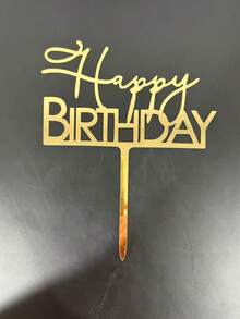 3件組 Happy Birthday 金色蛋糕插牌,金色亮片蛋糕裝飾,週年主題派對蛋糕裝飾用品 - styleE - 查看 10
