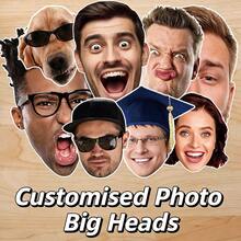 1/10/30/50pcs Personalized Big Head Cardboard Cutouts - Custom Face Handheld Props, Personalized Fans - Fun Wedding / Birthday Party Photo Props, Bridal Shower / Bachelorette Party / Graduation Season Exclusive Face Handheld Signs, Upload Your Photo To Customize - Face Fan - View 2