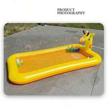 Giraffe 4-In-1 Inflatable Water Mat, Swimming Pool And Sprinkler, Thickened Backyard Water Toy, Inflatable Pool, Party Game, Inflatable Pool Float, Holiday Essential - Multicolor - View 4