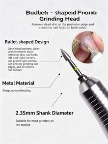 Nail Buffing Head, Pre-Treatment To Remove5.00(1)>Dead Skin, Cuticles, And Hangnails, Nail-Specific Tools(1/2pcs) - Silver - View 4