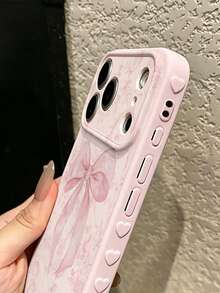 1件新款高端Ins風淡粉色花朵蝴蝶結圖案側面3D愛心手機殼，適用於Apple 18Pro/18ProMax/17/17Pro/17ProMax/16/16Pro/16ProMax/16Plus/15/15Plus/15Pro/15ProMax/14/14Plus/14Pro/14ProMax/13/13Pro/13ProMax/12/12Pro/12ProMax/11/11ProMax/XR/XSMAX/7G/8plus/Galaxy S26/S26 Ultra/S26 Plus/S25/S25 FE/S24/S23/S22/A05/A10S/A12/A13/A16/A15/A35/A36/A20/A50/A55/A56，防摔防撞保護殼 - 彩色 - 查看 5