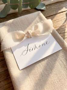 Table Numbers For Wedding,10/20 Personalized Wedding Name Place Cards, Small Table Cards With White Ribbons, Customizable With Multiple Names, Suitable For Weddings, Valentine's Day, Dining, And Dinner Parties. - Multicolor - View 13