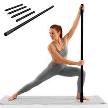 Multi-Use Yoga Stretching Stick, Ergonomic Adjustable Iron Wand For Balance & Mobility - Black - View 3