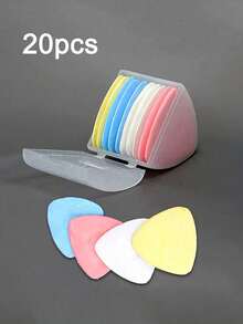 10/20pcs Colorful Triangular Erasable Chalk Set, Specialized Clothing Cutting Tool, Cutting Drawing Powder Accessories Marking - Perfect For Sewing, Embroidery, Makeup, Marking And Colorful Creation - Comes With Durable Plastic Storage Box For Easy Organization - Multicolor - View 10