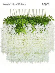 24/12/4/1 pièce Fleurs de glycine artificielles suspendues, guirlande de vigne de glycine artificielle longue à suspendre, chaîne de fleurs en soie, décoration pour la maison, la fête et le mariage - Multicolore - Voir 13
