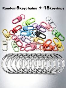 20/50/100pcs Heart-Shaped Swivel Clasp Keychain - Colorful Metal Spring Snap, Suitable For DIY Crafts, Jewelry, Lanyards And Accessories, Zinc Alloy Lobster Claw - Silver - View 34