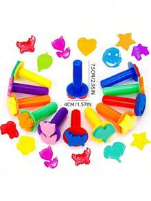12pcs Washable Sponge Roller Brushes - Sponge Art Craft Set - Christmas Gift - School Reward - Halloween Gift Perfect DIY Sponge Brushes Sponge Paint Brushes Creative Gift (Colors May Vary From Image) - Multicolor - View 6