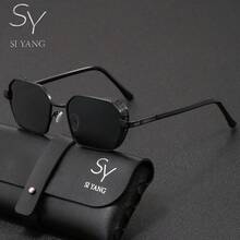 SY SI YANG Marca 1 par de gafas de moda con marco rectangular para hombres & mujeres, gafas fotocromáticas polarizadas para interiores/exteriores, gafas de viaje y caminata, gafas de diseño tallado vintage de lujo, adecuadas para caminatas al aire libre, compras, viajes, fotografía, artículo de moda - A - Ver 10