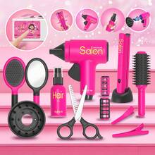 Perlengkapan Bermain Peran Salon Rambut Anak - Set Mainan Penataan Kecantikan dengan Pengering Rambut Non-Listrik & Aksesoris, Hadiah Bermain Peran untuk Anak Perempuan - MultiWarna - View 10