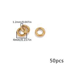 50 piezas de anillos de salto cerrados sólidos de acero inoxidable, anillos espaciadores de varios tamaños para hacer pulseras y collares DIY - Cuentas espaciadoras - Ver 14