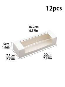 6pcs/12pcs/20pcs Rectangular Window Macaron Box, Donut, Chocolate, Candy Packaging Box For Gift Giving, Pastry Holiday Party, Suitable For Cafe, Home, Restaurant, Gift For Friends - View 20
