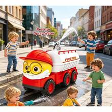 Multifunctional Cartoon Water Spraying Fire Truck, Inertia Powered No Battery Required, Liftable Ladder 360 Degree Rotation, Parent-Child Role Play Fire Rescue Game, Exquisite Birthday New Year Holiday Gift. - Multicolor - View 6