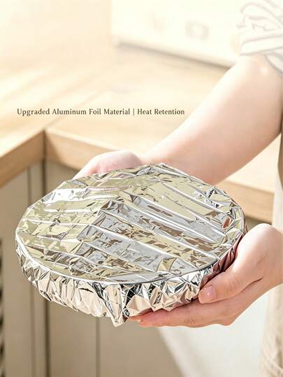 10/30/60pcs - Elastic Stretch Aluminum Foil Food Covers, Dust Covers, Universal Size, Airtight, Locks In Freshness And Temperature, Microwave And Oven , Reusable, Suitable For Storing Leftovers And Keeping Food Warm In The Kitchen.