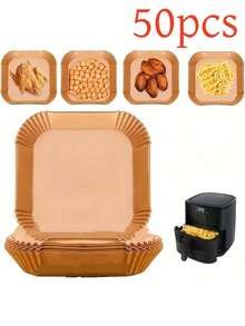 25/50/100pcs Baking Parchment Paper, Air Fryer Liners, Oven Baking Sheets, Suitable For Halloween, Christmas Baking, Homemade Desserts, Family Gatherings, Party Events, Kitchen And Bakery, Back To School Season - Multicolor - View 11