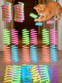 PETSIN Mainan Kucing Dalam Ruangan Bentuk Anak Kucing Bahagia dengan Efek Bercahaya, Desain Spiral, Sempurna untuk Dikejar, Bermain, dan Berolahraga. Hewan Peliharaan Kecil di Dalam Ruangan Dapat Dikejar, Dapat Digunakan sebagai Hadiah Ulang Tahun dan Hadiah Hari Valentine. - View 4