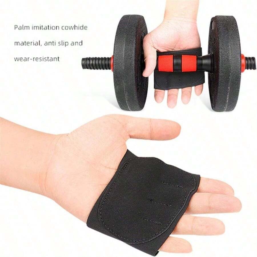 Fingerless Five-Finger Sports Weightlifting Gloves, Suitable For Home Sports And Fitness Training, With Palm Protection - Black - View 1