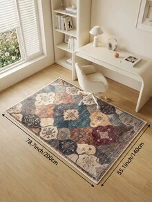1pc Multi-Color Moroccan Style Living Room Rug. Suitable For Kitchen, Dining Room, Bedroom, Room Holiday Decor, Indoor/Outdoor, Office, Lobby, Non-Slip Doormat, Bathroom Rug, Hallway, Study Gaming Area Rug. - Multicolor - View 21