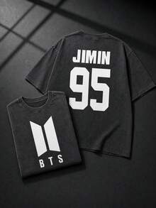 100% Cotton Men's And Women's Universal Style Vintage Washed T-Shirt  Retro World Tour 2026 Concert K-Pop Bangtan Fan Gift - 黑色 - 查看 9