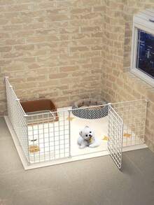 小型犬貓寵物圍欄－室內可折疊狗門，防逃脫動物圍欄，防滑底部，便攜式寵物圍欄 - 彩色 - 查看 8