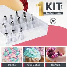 Juego de 115 piezas para decorar pasteles, boquillas para manga pastelera, mangas, herramientas de repostería, moldes ovalados para pasteles, con caja de almacenamiento, utensilios de cocina, herramientas de horneado, crema de postre, queso crema, glaseado, mermelada, mantequilla, masa de pan, repostería DIY, diseño creativo popular para puré de patatas, chocolate, helado, donut, forma de flor exquisita hecha a mano, fiesta de cumpleaños, reunión familiar, celebración de vacaciones, regalo perfecto para entusiastas de la repostería - Ver 4