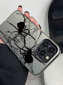 蜘蛛網圖案手機殼，防震創意手機保護套，霧面磨砂手機殼，節日禮物，兒童禮物，適用於 iPhone 7, 8, X, XS, XR, 11, 12, 13, 14, 15, 16 Pro Max - 時尚耐用設計，適用於 Galaxy Honor X50i - 灰色 - 查看 3
