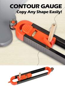 1 pièce Outil de traçage de contour - Duplicateur de profil de précision avec verrouillage réglable - Embouts à rouleau et pointeur pour trous profonds, menuiserie, pose de carrelage, fournitures de construction DIY, mesure précise, amélioration de l'habitat et menuiserie professionnelle - Multicolore - Voir 3