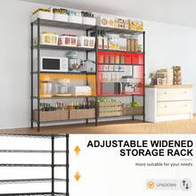 58''  Adjustable  Storage Shelves 1500LBS  NSF  Wire Shelving Unit 5 Tier Metal Shelving Storage Rack Shelves Storage Heavy Duty Garage Shelf Pantry Shelves Kitchen Shelving,  58''*71''H* - 1 - View 7