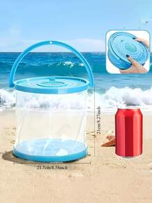 1pc Foldable Mini Aquarium, Portable Plastic Fish Tank With Lid, Transparent Fish Transport Container/Fishing Bucket, Suitable For Releasing Caught Fish, Beach Trips, Lake Hiking And Outdoor Activities - View 2