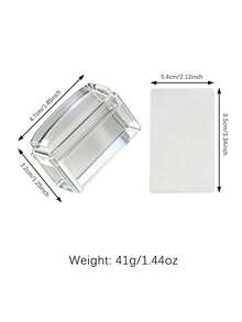 Square Transparent Silicone Nail Stamp Set, High Transparency, Alcohol-Wipeable, Suitable For Large Steel Plates. Includes A Rectangular Gel Nail Stamp, A Scraper, And A Replacement Silicone Stamp Head. - Clear - View 6