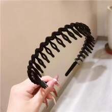 3pcs Solid Color Hair Clip Comb, Summer Face Washing Hair Accessory, Minimalist Wavy Tooth Claw Clip - Multicolor - View 5