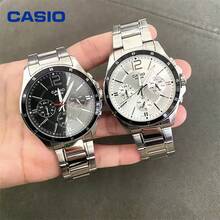 Casio 男士三眼商務手錶，防水不鏽鋼石英腕錶，多色百搭通勤錶 - 均碼 - 查看 14