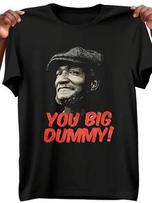T-shirt gráfica para homem - T-shirt casual com retrato monocromático preto, adequada para ocasiões diárias e formais - Top de algodão macio e respirável, Fa - Preto - Ver 1