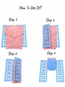 1 Adjustable Plastic Clothes Folding Board - A Simple And Quick Multi-Hole Clothes Folding Organizer, Suitable For Home Storage, And Also As A Gift For Back-To-School Season, Halloween, Christmas, And Other Holidays. - View 4