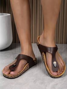 Men'S Comfortable Breathable Anti-Slip House Slippers, Transparent Holes Fashion Slip-On, All-Season Indoor Shoes, Universal Fit, - Brown - View 5