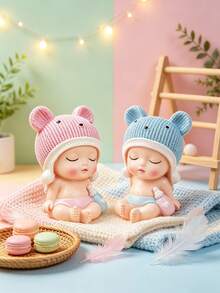 1pc Cute Baby Cake Decor, Lively And Adorable Baby Decoration | Mini Version, Suitable For Home Decor, Desk And Car Decor, Baby Shower Decor, Gender Reveal Party, Cake Decoration, Birthday Decoration (Hand-Painted, Some Color Unevenness May Occur, But It Won't Affect The Overall Appearance Of The Product, Please Do Not Purchase If You Mind) - Multicolor - View 7