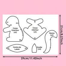 1件 DIY 手作松鼠娃娃圖案，手作娃娃模板，簡單縫製圖案適合初學者，簡單 DIY 模板（僅含縫製模板，不含娃娃，不含縫製材料包） - 松鼠CR740 - 查看 7