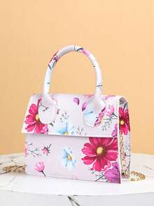 Mirror Glossy Patent Leather Fashion Chain Handle Handbag - Multicolor - View 3