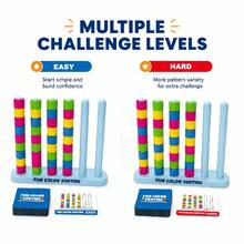 Fun Colorful Stacking Game, Tower Stacking Game, Building Blocks Set, Children's Educational Puzzle, Family Gathering Game, Color Sorting Game, 6+ Years Old, Perfect Holiday Gift - Multicolor - View 10