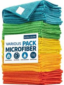 10pcs Kitchen Towel Set, Black And Light Gray Super Absorbent Microfiber Cleaning Cloths, Strong Water Absorption, Soft, Stain Removal, Suitable For Cleaning Glass, Cooking Countertops, Pots And Pans, Faucets, Range Hoods, Cars,Applicable For Kitchen - Multicolor - View 11