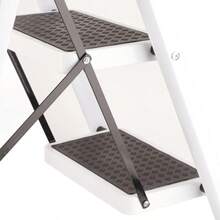 2 In 1 Foldable Step Stool – Multi-Purpose Collapsible Ladder Chair, Thicken Iron Tube Indoor Climbing Stool With Anti-Slip Pedal For Kitchen, Closet & Bathroom - As Shown - View 4