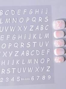 2件組 3D 黑白英文字母數字美甲貼紙 英文字母數字美甲滑片 DIY 美甲貼花 日常婚禮/節日美甲飾品裝飾 - 黑與白 - 查看 4