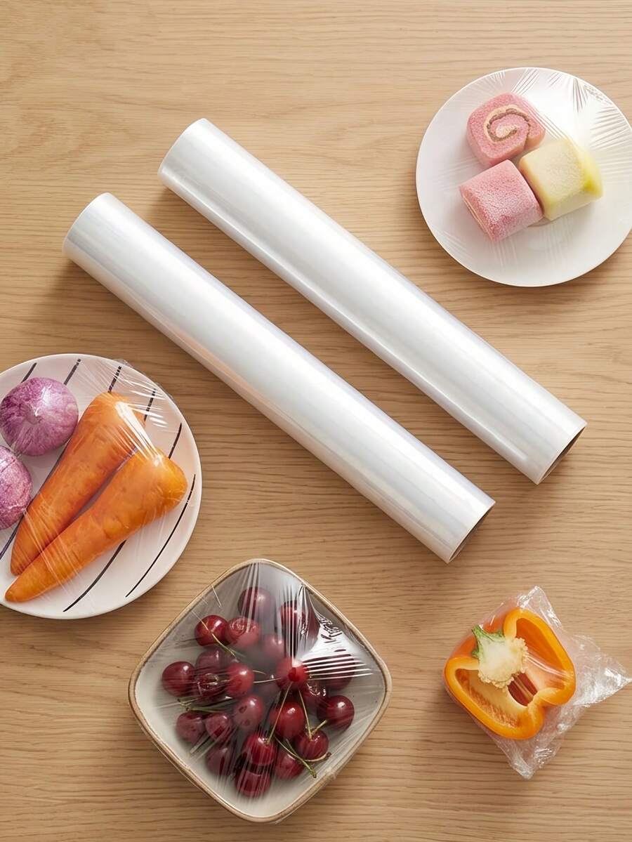 4 buah Plastik Pembungkus Makanan, Plastik Pembungkus Buah dan Sayuran, Menjaga Makanan dan Sisa Makanan Tetap Segar, Cocok untuk Buah, Roti Lapis, Sayuran, Plastik Pembungkus untuk Dibawa Pulang 1/2/4 buah