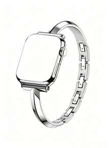 1pc Women's Minimalist Thin Gold H-Shaped Bangle Style Band, Compatible With 38/40/41/42/44/45/46/49mm, Suitable For Series 11/10/9/8/7/SE/6/5/4/2/1 - 38/40/41mm & 42mm(S10) - View 2