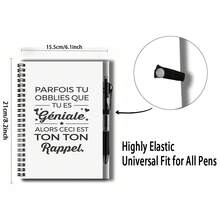1組激勵2D封面螺旋線圈筆記本附筆，吸睛口號「PARFOIS TU OBBLIES QUE TU ES Géniale. ALORS CECI EST TON TON Rappel」，助你找回自信。100頁大容量，滿足返校、工作、學習記錄需求，亦是貼心的畢業禮物、生日禮物，適合寫日記、制定計畫！ - D - 查看 3