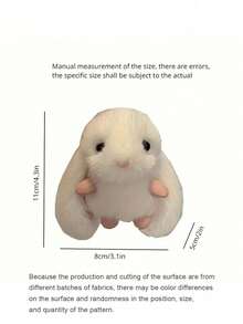 1pc Rabbit Plush Doll Toy Faux Fur Cute Bunny Imitation Mink Keychain Bag Decoration Pendant Accessories Birthday Gifts - Multicolor - View 11
