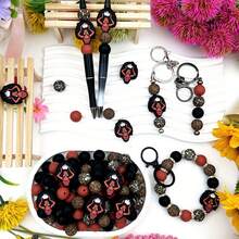 25pcs/26pcs/33pcs Women's Stylized Silicone Beads, Brown Rose Red Purple Green Yellow Women Queen Crown Twin Ponytail Elements, Hobbyist Decorative Beads Accessories For Earrings, Necklaces, Bag Chains, Beaded Pens, Phone Chains, Beaded Makeup Brushes, DIY Set Making Accessories, Empowering Women's Independence, Suitable For Holiday Gifts, Birthday Gifts - Female Style - View 8