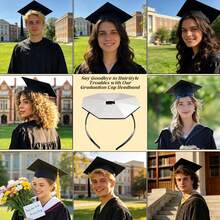 1PC/Graduation Cap Headband For Men & Women, Anti-Slip Soft Elastic Hat Band, Ceremony Anti-Slip, Graduation Gown - Multicolor - View 5