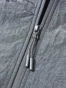 1pc Dark Grey Hooded Men's Casual Jacket, Lightweight & Comfortable, Hooded Drawstring, Outdoor Men's Top, Sporty Style, Machine Washable, Hiking, Camping, Daily Commute, Men's Casual Jacket - Grey - View 10