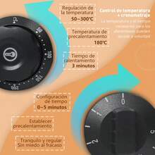 Maquina De Panqueques 25 Hoyos Antiadherente Con Control De Temperatura Calentamiento Rapido Para Hogar Y Negocios - Negro - Ver 6