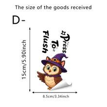 1/4pcs Halloween Cartoon Ghost Push-Down Flush Indicator Toilet Sticker, Removable Self-Adhesive Waterproof PVC Sticker, Suitable For Bathrooms, Toilets, Tank Covers, Or Home Decor - Toilet Stickers - View 11